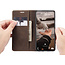 CaseMe - Case for Samsung Galaxy S20 FE - PU Leather Wallet Case Card Slot Kickstand Magnetic Closure - Dark Brown