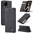 CaseMe - Case for Samsung Galaxy A12 - PU Leather Wallet Case Card Slot Kickstand Magnetic Closure - Black