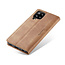 CaseMe - Case for Samsung Galaxy A12 - PU Leather Wallet Case Card Slot Kickstand Magnetic Closure - Light Brown