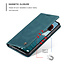 CaseMe - Case for Samsung Galaxy A12 - PU Leather Wallet Case Card Slot Kickstand Magnetic Closure - Blue