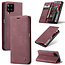 CaseMe - Case for Samsung Galaxy A12 - PU Leather Wallet Case Card Slot Kickstand Magnetic Closure - Red