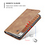 CaseMe - Case for Xiaomi Mi 11 - PU Leather Wallet Case Card Slot Kickstand Magnetic Closure - Ligth Brown