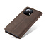 CaseMe - Case for Xiaomi Mi 11 - PU Leather Wallet Case Card Slot Kickstand Magnetic Closure - Dark Brown