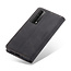 CaseMe - Case forHuawei P Smart 2021 - PU Leather Wallet Case Card Slot Kickstand Magnetic Closure - Black