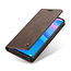 CaseMe - Case forHuawei P Smart 2021 - PU Leather Wallet Case Card Slot Kickstand Magnetic Closure - Light Brown