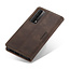 CaseMe - Case forHuawei P Smart 2021 - PU Leather Wallet Case Card Slot Kickstand Magnetic Closure - Light Brown