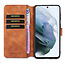 CaseMe - Samsung Galaxy S21 FE Case - with Magnetic closure - Leather Book Case - Light Brown