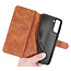 CaseMe - Samsung Galaxy S21 FE Case - with Magnetic closure - Leather Book Case - Light Brown