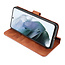 CaseMe - Samsung Galaxy S21 FE Case - with Magnetic closure - Leather Book Case - Light Brown