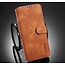 CaseMe - Samsung Galaxy S21 FE Case - with Magnetic closure - Leather Book Case - Light Brown