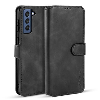 CaseMe CaseMe - Samsung Galaxy S21 FE Case - with Magnetic closure - Leather Book Case - Black