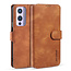 CaseMe - OnePlus 9 Case - with Magnetic closure - Leather Book Case - Light Brown