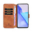 CaseMe - OnePlus 9 Case - with Magnetic closure - Leather Book Case - Light Brown