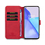 CaseMe - OnePlus 9 Hoesje - Met Magnetische Sluiting - Ming Serie - Leren Book Case - Rood