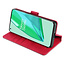 CaseMe - OnePlus 9 Pro Hoesje - Met Magnetische Sluiting - Ming Serie - Leren Book Case - Rood