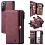 CaseMe - Samsung Galaxy S21 FE Case - Back Cover and Wallet Book Case - Multifunctional - Red