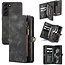 CaseMe - Case for Samsung Galaxy S21 FE - Wallet Case with Card Holder, Magnetic Detachable Cover - Black