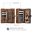 CaseMe - Case for Samsung Galaxy S21 FE - Wallet Case with Card Holder, Magnetic Detachable Cover - Brown