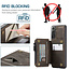 CaseMe - Samsung Galaxy S21 FE Hoesje - Back Cover - met RFID Pasjeshouder - Donker Bruin