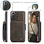 CaseMe - Samsung Galaxy S21 FE Case - Back Cover - with RFID Cardholder - Dark Brown