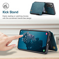 CaseMe CaseMe - Samsung Galaxy S21 FE Case - Back Cover - with RFID Cardholder - Blue