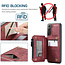 CaseMe - Samsung Galaxy S21 FE Case - Back Cover - with RFID Cardholder - Red