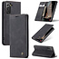 CaseMe - Case for Samsung Galaxy S21 FE - PU Leather Wallet Case Card Slot Kickstand Magnetic Closure - Black
