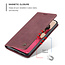 CaseMe - Case for Samsung Galaxy S21 FE - PU Leather Wallet Case Card Slot Kickstand Magnetic Closure - Dark Red