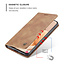 CaseMe - Case for Samsung Galaxy S21 FE - PU Leather Wallet Case Card Slot Kickstand Magnetic Closure - Light Brown