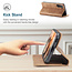 CaseMe - Case for Samsung Galaxy S21 FE - PU Leather Wallet Case Card Slot Kickstand Magnetic Closure - Light Brown