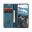 CaseMe - Case for Samsung Galaxy S21 FE - PU Leather Wallet Case Card Slot Kickstand Magnetic Closure - Blue