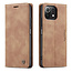 CaseMe - Case for Xiaomi Mi 11 Lite - PU Leather Wallet Case Card Slot Kickstand Magnetic Closure - Light Brown