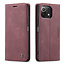 CaseMe - Case for Xiaomi Mi 11 Lite - PU Leather Wallet Case Card Slot Kickstand Magnetic Closure - Dark Red