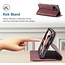 CaseMe - Case for Xiaomi Mi 11 Lite - PU Leather Wallet Case Card Slot Kickstand Magnetic Closure - Dark Red