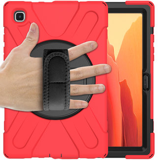 Cover2day Case2go - Samsung Galaxy Tab A7 (2020) Case - Shock-Proof Hand Strap Armor Case - Red