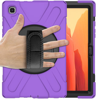 Cover2day Case2go - Samsung Galaxy Tab A7 (2020) Case - Shock-Proof Hand Strap Armor Case - Purple