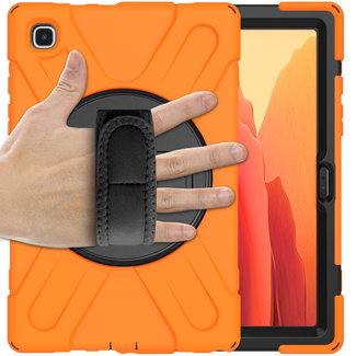 Cover2day Case2go - Samsung Galaxy Tab A7 (2020) Case - Shock-Proof Hand Strap Armor Case - Orange