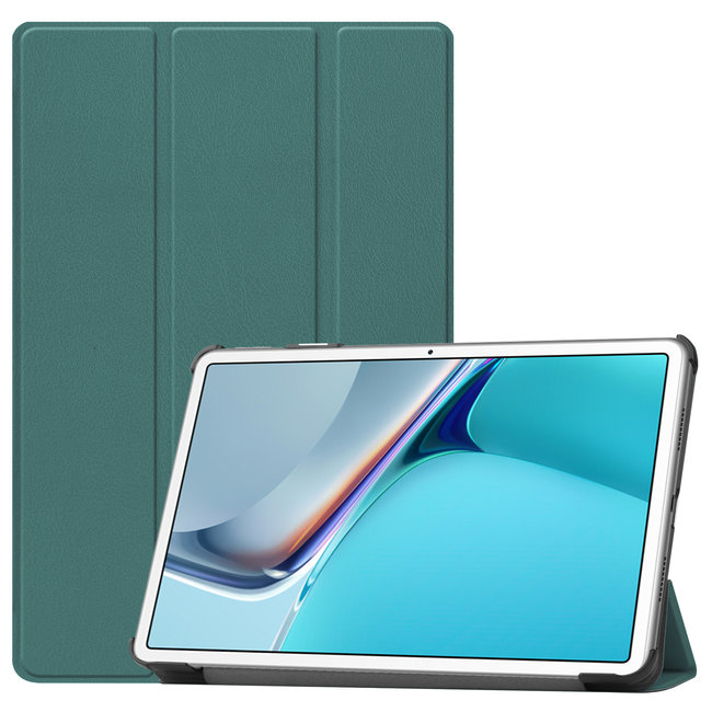 Cover2day - Case for Huawei MatePad 11 - Slim Tri-Fold Book Case - Lightweight Smart Cover - Dark Green