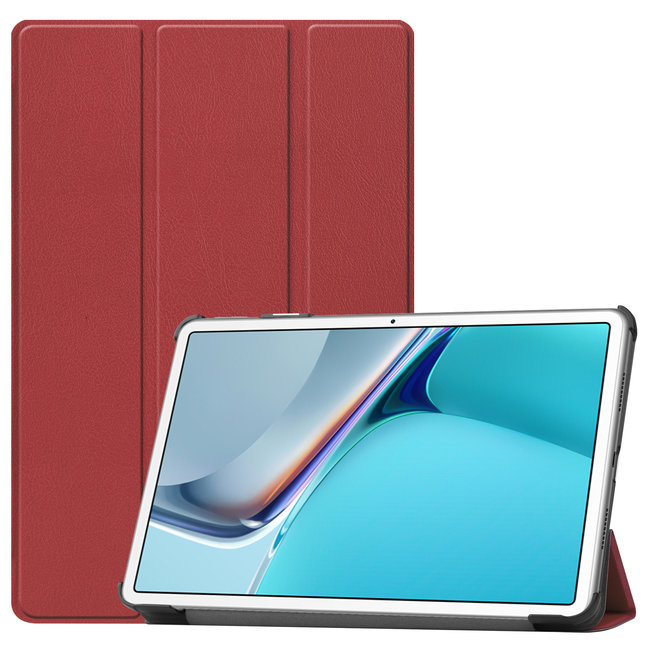 Cover2day - Case for Huawei MatePad 11 - Slim Tri-Fold Book Case - Lightweight Smart Cover - Dark Red