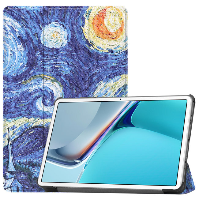 Cover2day - Case for Huawei MatePad 11 - Slim Tri-Fold Book Case - Lightweight Smart Cover - Starry Sky