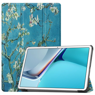 Cover2day Cover2day - Case for Huawei MatePad 11 - Slim Tri-Fold Book Case - Lightweight Smart Cover - White Blossom