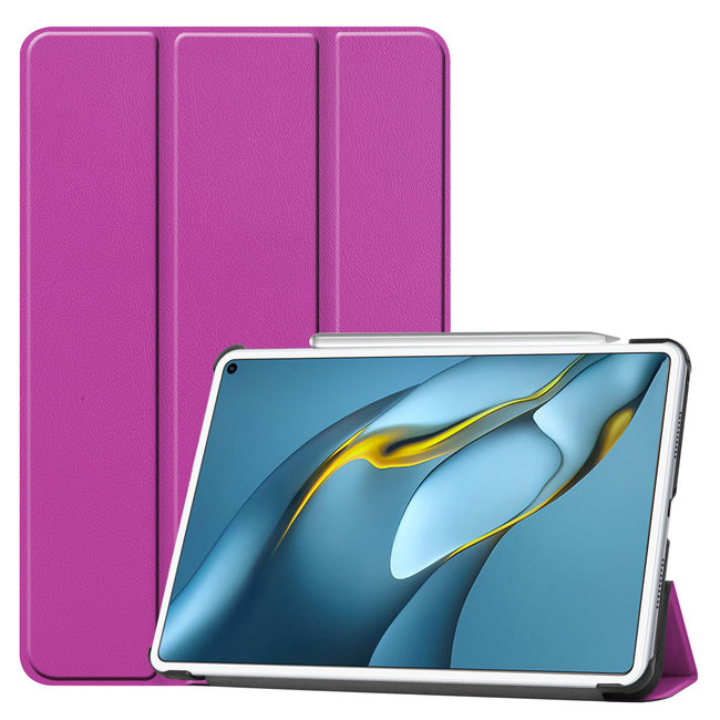 Cover2day - Case for Huawei MatePad Pro 10.8 (2021) - Slim Tri-Fold Book Case - Lightweight Smart Cover - Purple