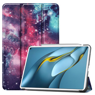 Cover2day Cover2day - Case for Huawei MatePad Pro 10.8 (2021) - Slim Tri-Fold Book Case - Lightweight Smart Cover - Galaxy