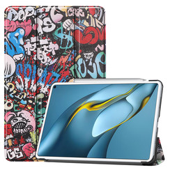 Cover2day - Case for Huawei MatePad Pro 10.8 (2021) - Slim Tri-Fold Book Case - Lightweight Smart Cover - Graffiti