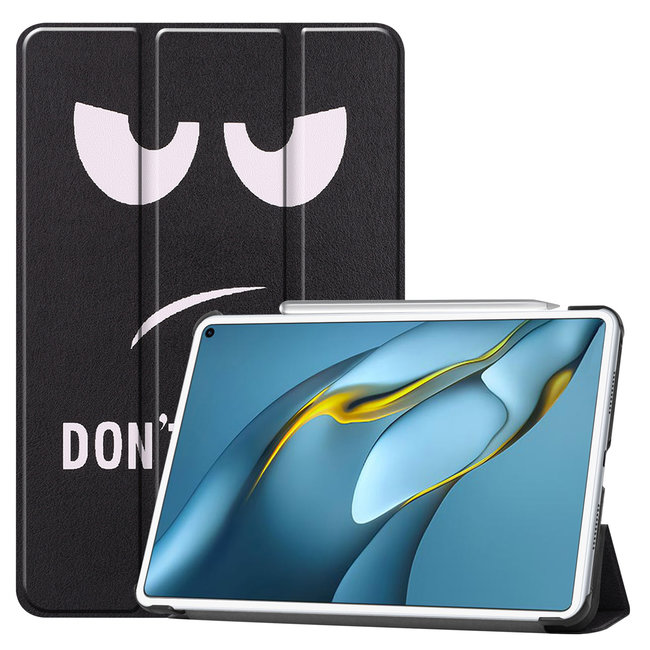 Cover2day - Case for Huawei MatePad Pro 10.8 (2021) - Slim Tri-Fold Book Case - Lightweight Smart Cover - Don't Touch Me