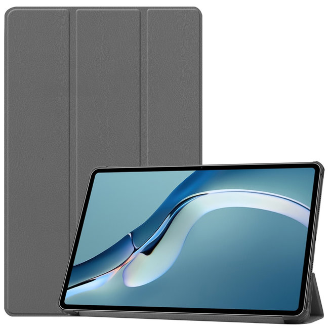 Cover2day - Case for Huawei MatePad Pro 12.6 (2021) - Slim Tri-Fold Book Case - Lightweight Smart Cover - Grey