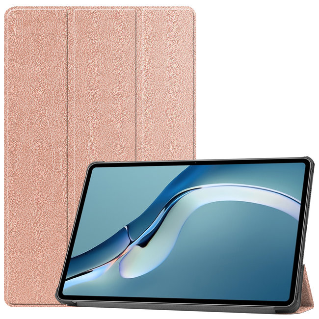 Cover2day - Hoes voor de Huawei MatePad Pro 12.6 (2021) - Tri-Fold Book Case - Rosé-Goud