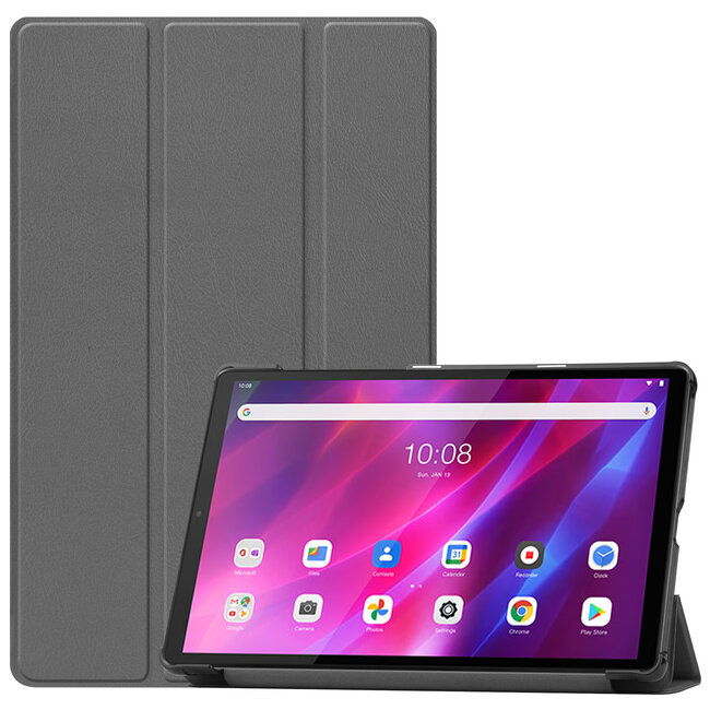 Cover2day - Case for Lenovo Tab K10 - Slim Tri-Fold Book Case - Lightweight Smart Cover - Grey