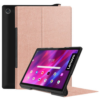 Cover2day Case for Lenovo Yoga Tab 11 (2021) - Slim Tri-Fold Book Case - Lightweight Smart Cover - Rose Gold