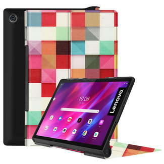 Cover2day Case for Lenovo Yoga Tab 11 (2021) - Slim Tri-Fold Book Case - Lightweight Smart Cover - Blocks